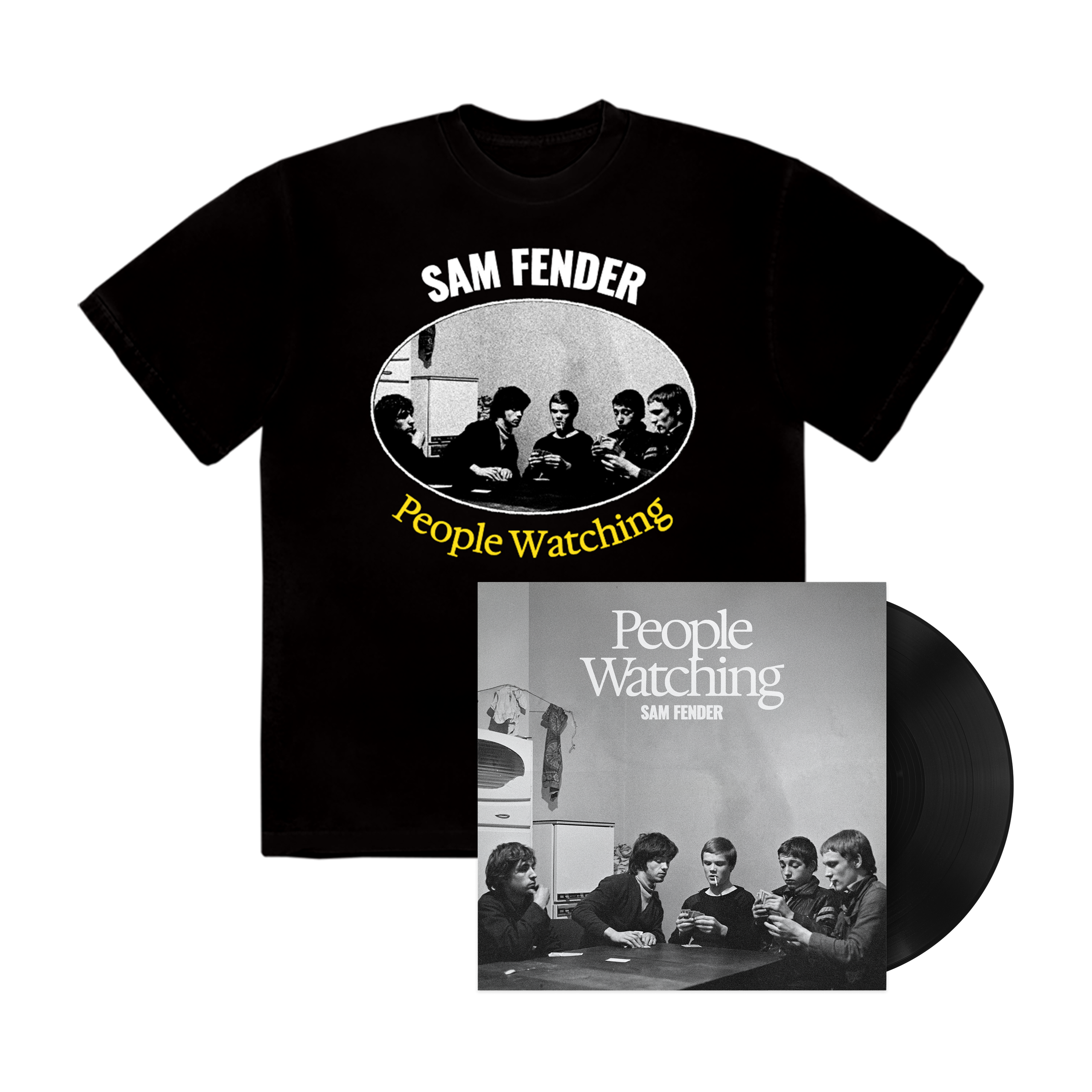 Sam Fender People Watching Standard Black Vinyl + People Watching T-Shirt 388876